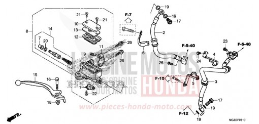 MAITRE-CYLINDRE DE FREIN AVANT CYLINDRE (ABS) CB500FAE de 2014